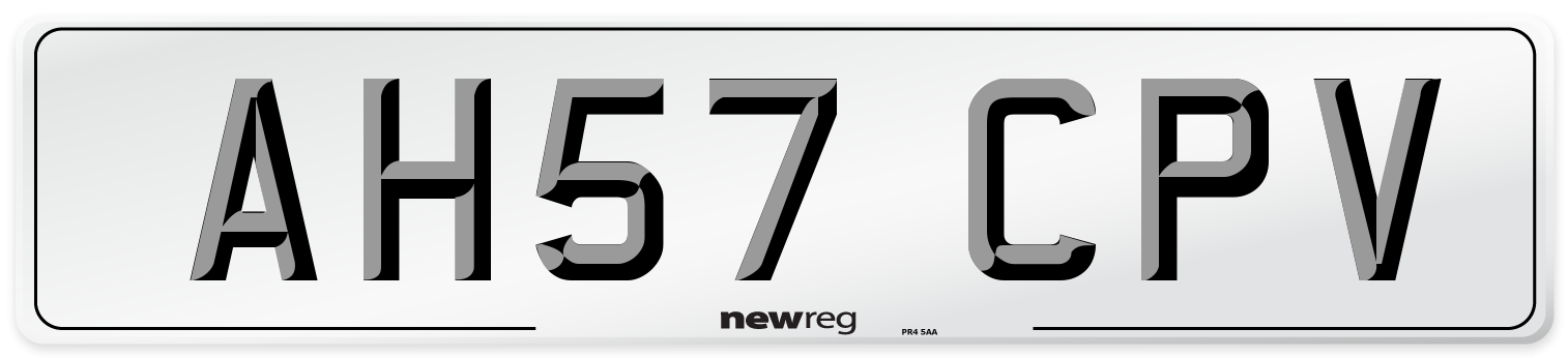 AH57 CPV Number Plate from New Reg